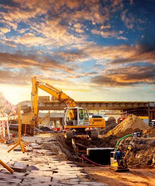 Sunset on a Construction Site