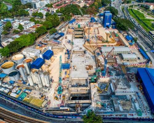 An Overhead View of Construction Site in Malaysia