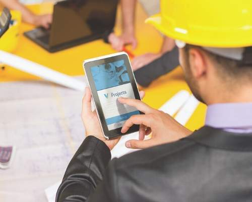 Construction Worker Using VFP On Mobile Device