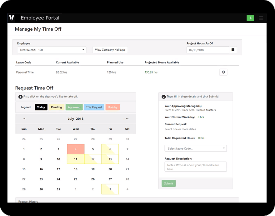 Viewpoint construction employee management software reduces labor costs, streamlines hiring and empowers employees. Viewpoint HR management software screenshot in a tablet